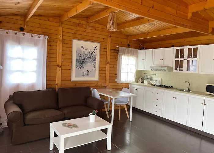 Agradable Mini Casa De Madera Con Jardín Amplio